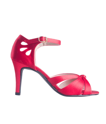 Crimson Satin Pumps 2